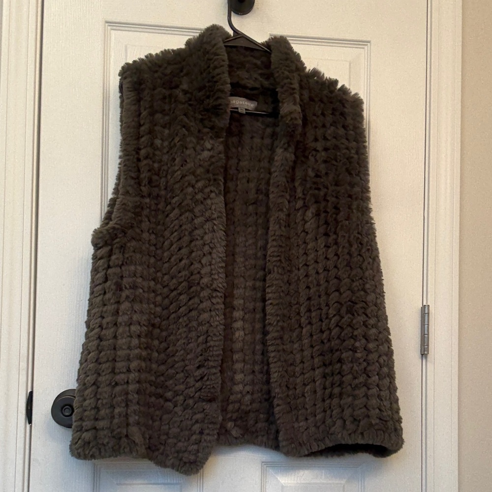 Bagatelle Plush Faux Fur Vest in Rich Brown